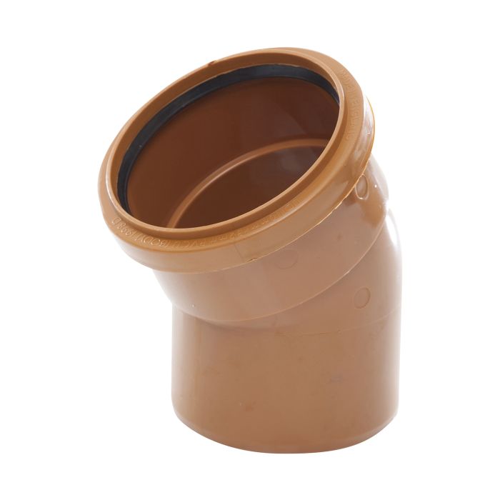 Terracotta Underground Drainage 15° Single Socket Bend - 110mm