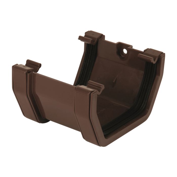 Brown Square Guttering Union Bracket - 114mm