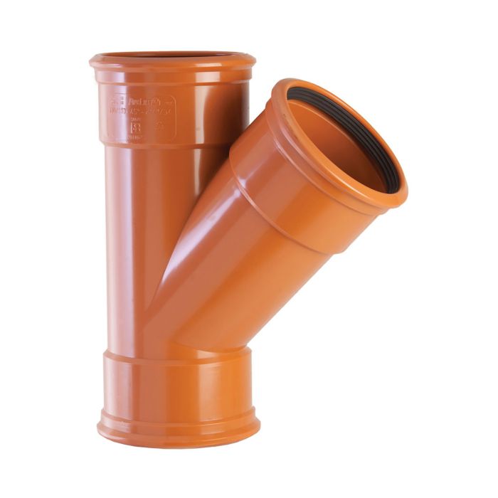 Terracotta Underground Drainage 45° Triple Socket Branch - 110mm
