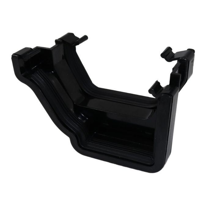 Black Ogee Guttering Square Gutter Adaptor Left Hand - 135mm