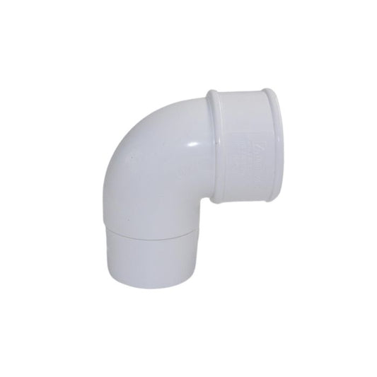White Round Guttering 92.5° Downpipe Offset Bend - 112mm