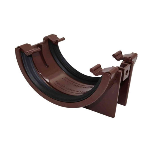 Brown Half Round Guttering Union Bracket - 112mm
