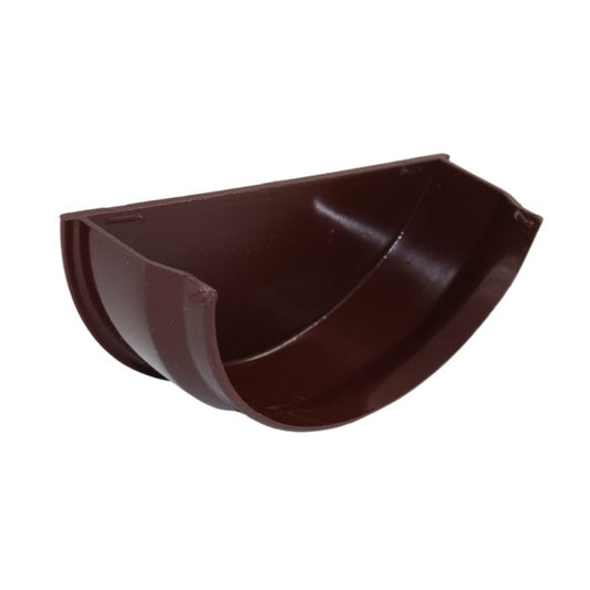 Brown Half Round Guttering Internal Stop-end - 112mm