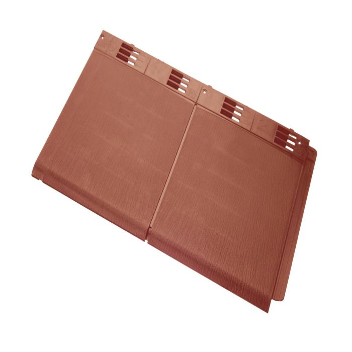 Terracotta Envirotile Plastic Lightweight Standard Double Roof Tile - Length 365mm x Width 630mm