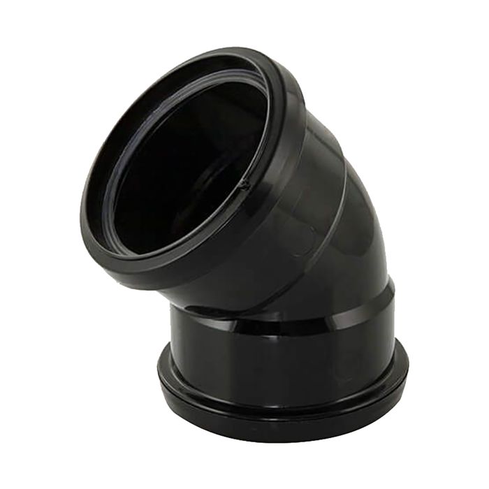 Black Double Socket 135° Soil Bend - 110mm