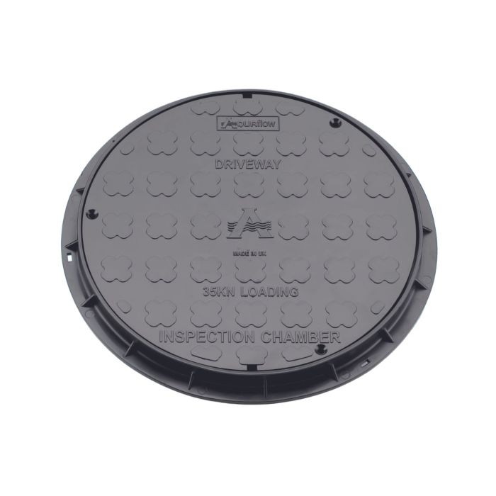 Black Underground Drainage Plastic Cover And Frame - 320mm