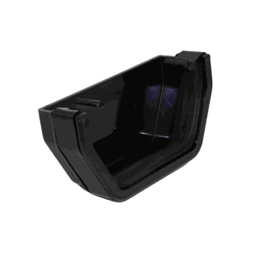 Black Square Guttering External Stop-end - 114mm