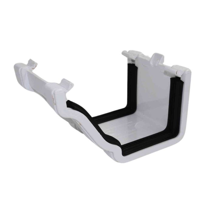 White Ogee Guttering Union Bracket - 135mm