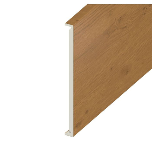 Irish Oak Woodgrain Double Edged Fascia Board - Length 5m x Width 350mm