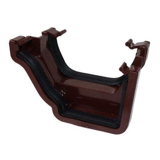 Brown Ogee Guttering Square Gutter Adaptor Left Hand - 135mm