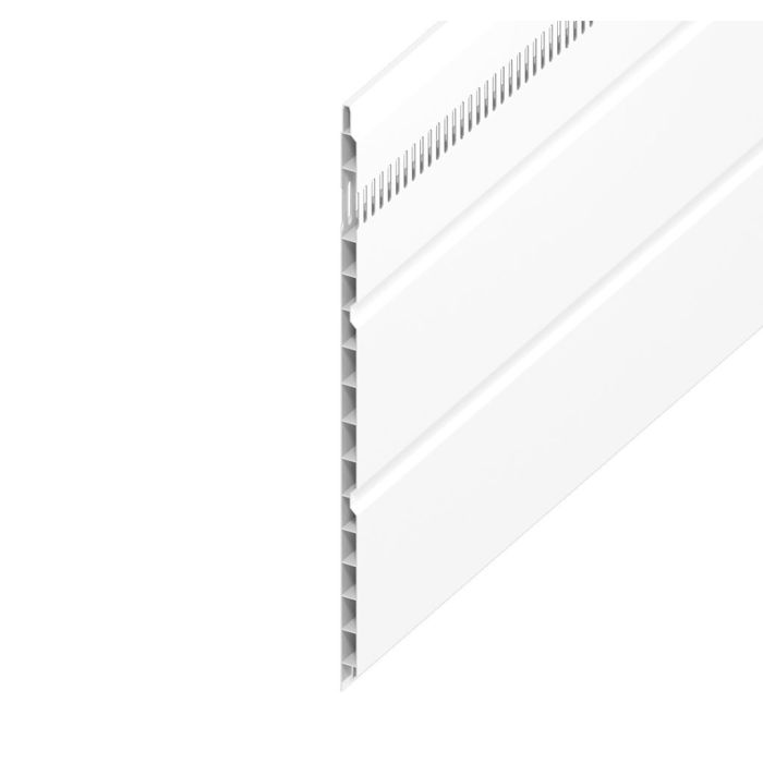 White Vented Soffit Board - Length 5m x Width 300mm