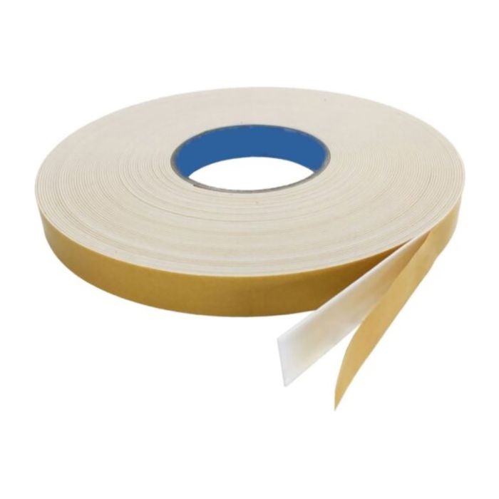 White Double Sided Adhesive PVC Tape - 10mm x 2mm x 25m