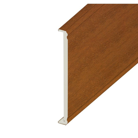 Golden Oak Woodgrain Ogee Double Ended Fascia - Length 5m x Width 400mm