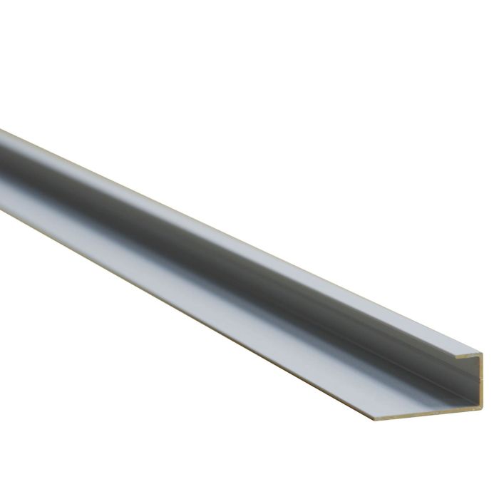 Satin Anodised Aluminium End Cap Trim for 11mm Panel - 2.42m Length