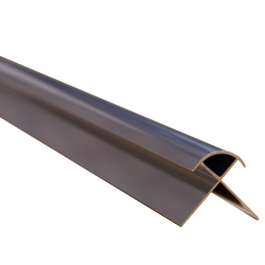 Polished Chrome Aluminium External Corner Trim for 11mm Panel - 2.42m Length