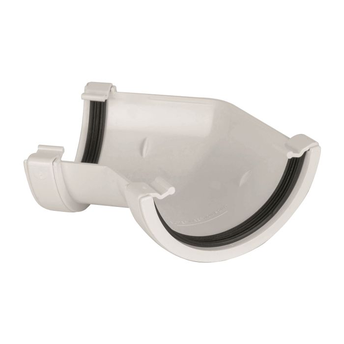 White Half Round Guttering 135° Angle - 112mm