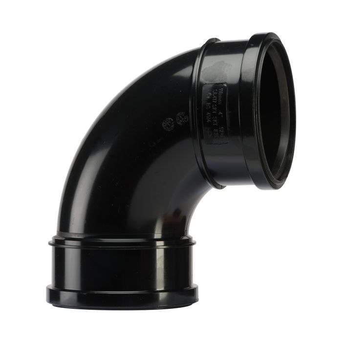 Black Single Socket 92.5° Soil Bend - 110mm
