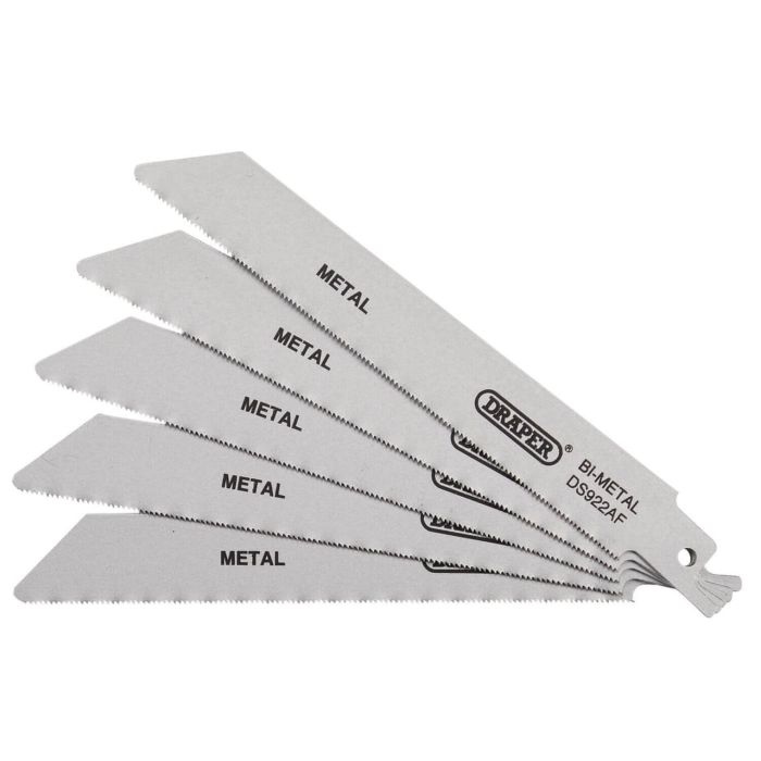 Draper Bi-metal 150mm Reciprocating Saw Blades Multi Purpose Cutting 24tpi - 5 Pack