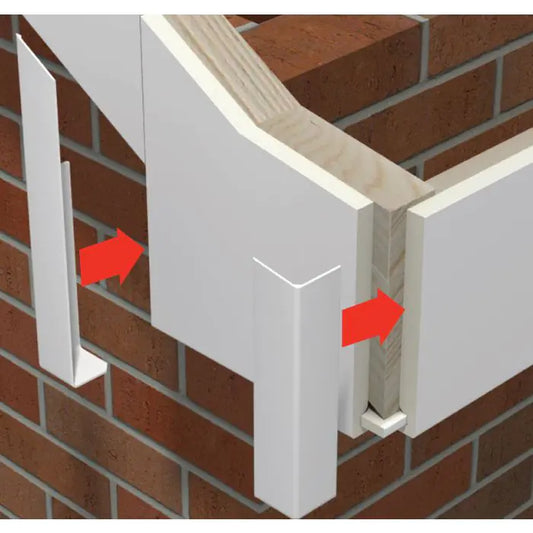 UPVC Fascia Corner Trim - Rosewood, 450mm