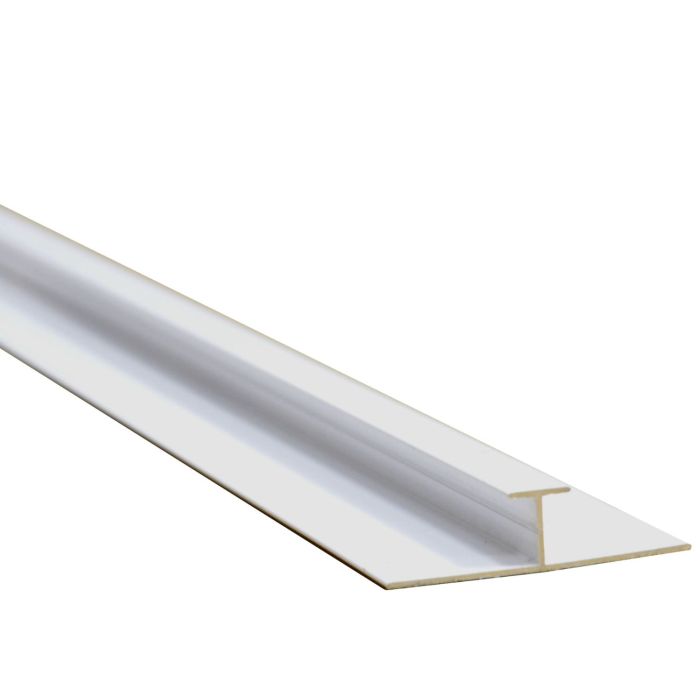 White Powder Coated Aluminium H Section Trim for 11mm Panel - 2.42m Length
