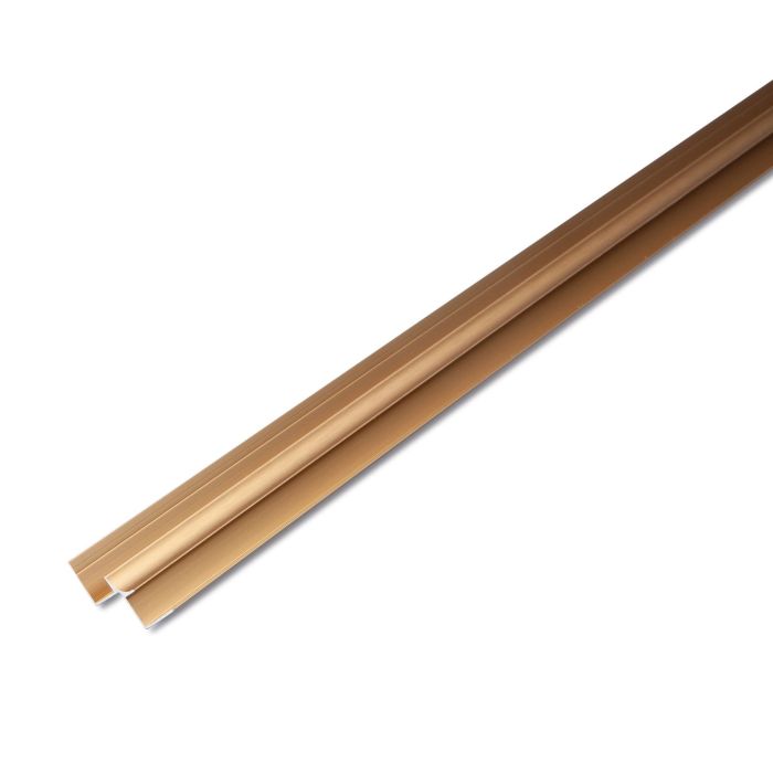Guardian Decor Cladding Brushed Gold Aluminium 10mm Internal Corner Trim - 2.4m