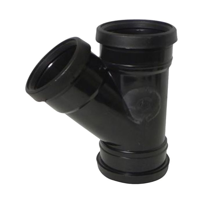 Black Triple Socket 135° Soil Branch - 110mm