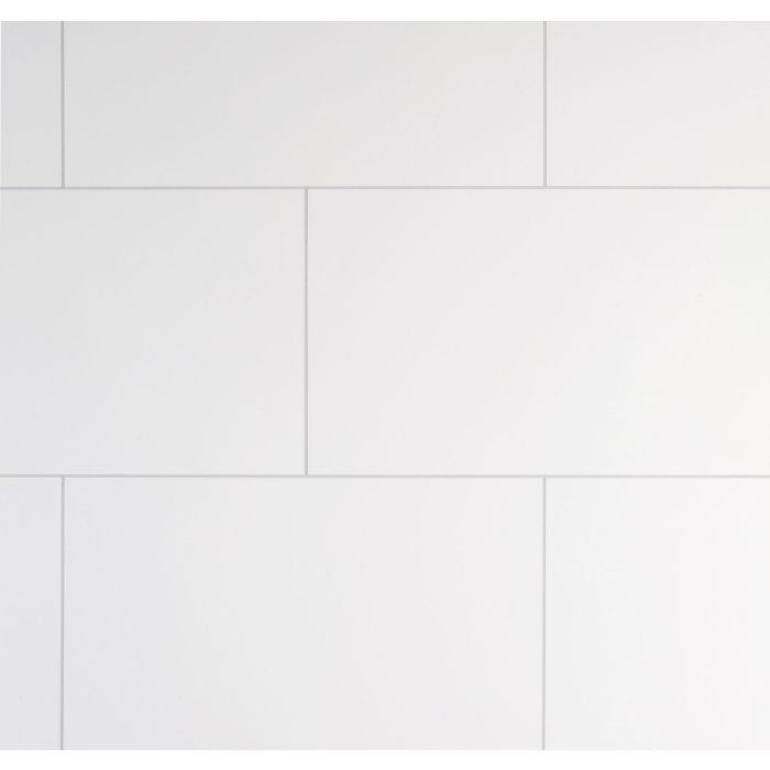 Guardian Large White Grout Line Tile 10mm PVC Decor Cladding Panel - 2.4m x 1m