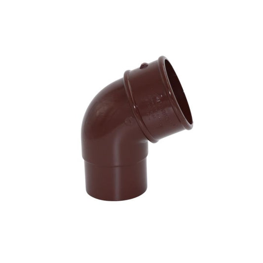Brown Round Guttering 112.5° Downpipe Offset Bend - 112mm