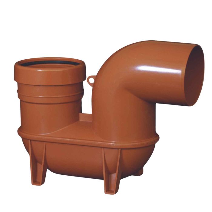 Terracotta Underground Drainage Low Back P Trap - 110mm