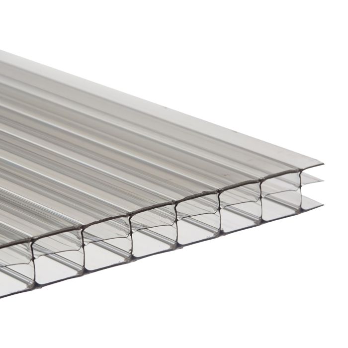 Multiwall Polycarbonate Clear 16mm Roofing Sheet - Length 3m x Width 700mm
