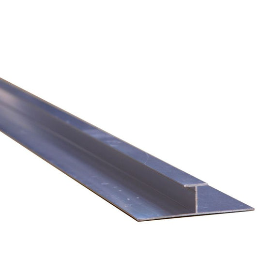 Polished Chrome Aluminium H Section Trim for 11mm Panel - 2.42m Length