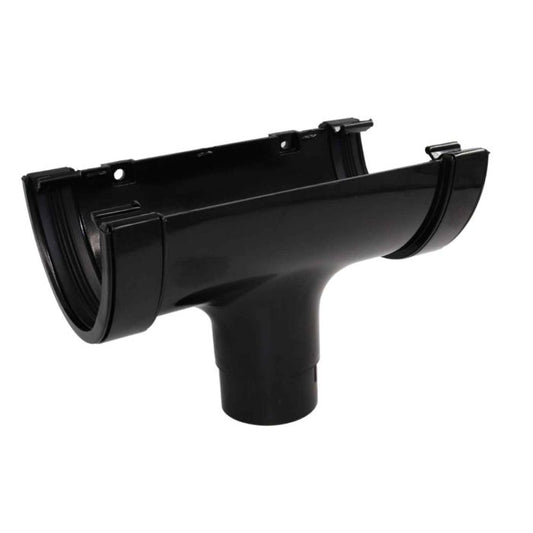 Black Deepflow Guttering Running Outlet - 114mm