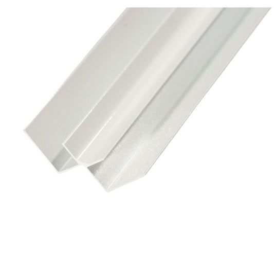 White Aluminium Internal Corner for Storm 10mm Bathroom Cladding - 2.4m