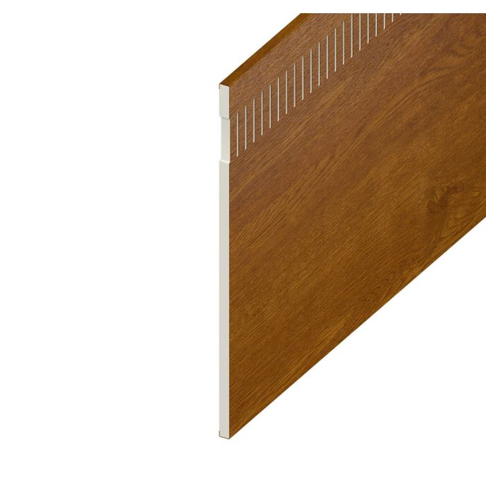Golden Oak Woodgrain 10mm Vented Flat Board - Length 5m x Width 150mm
