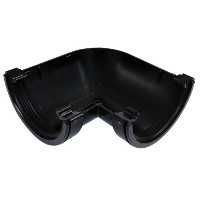Black Half Round Guttering 90° Angle - 112mm