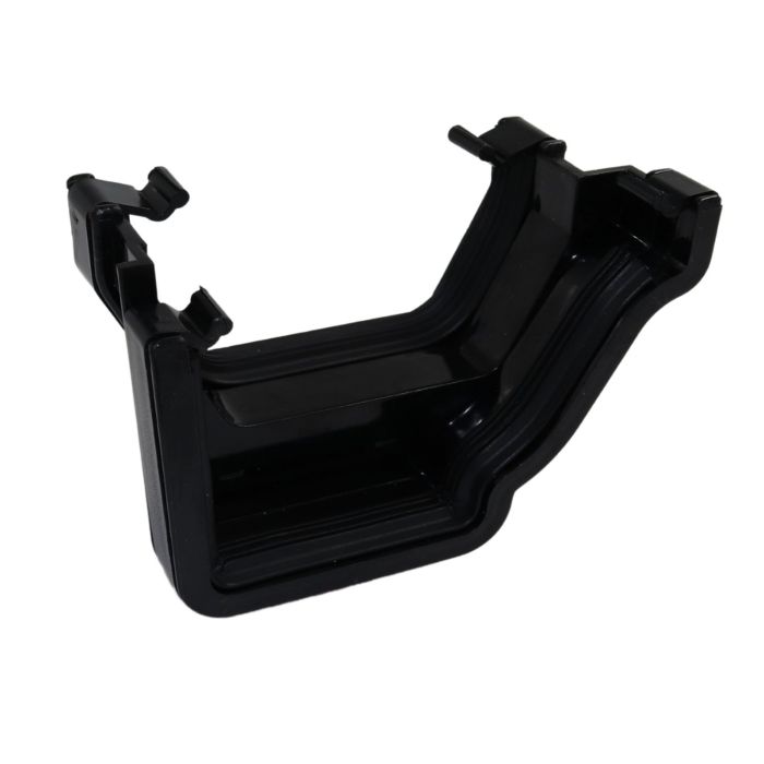 Black Ogee Guttering Square Gutter Adaptor Right Hand - 135mm