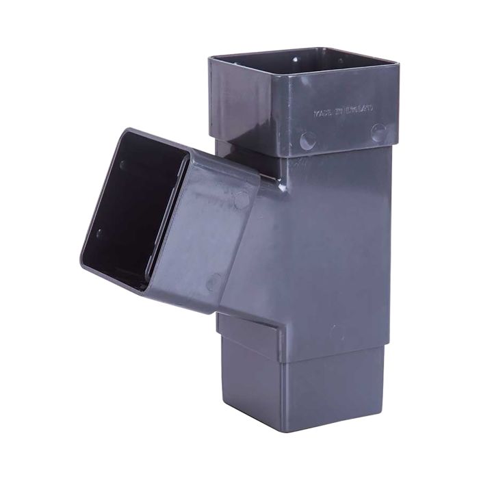 Anthracite Grey Square Guttering 112.5° Branch - 114mm