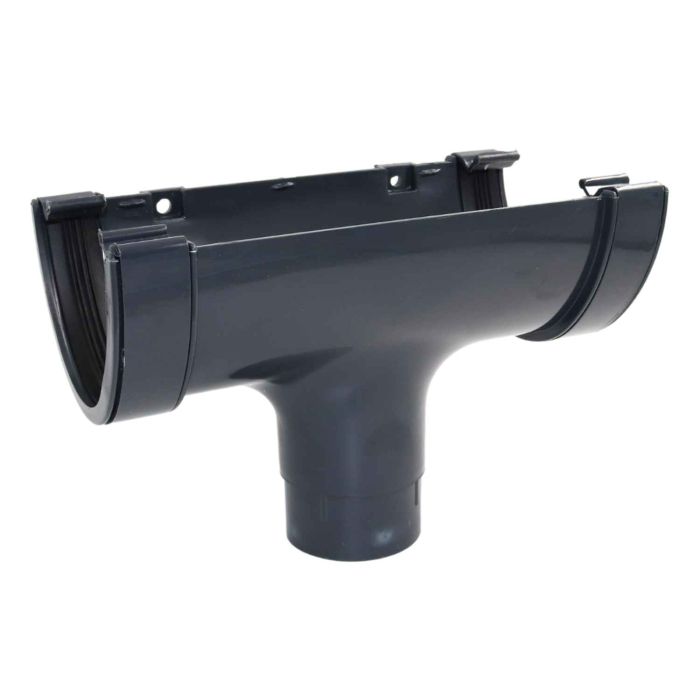 Anthracite Grey Deepflow Guttering Running Outlet - 114mm