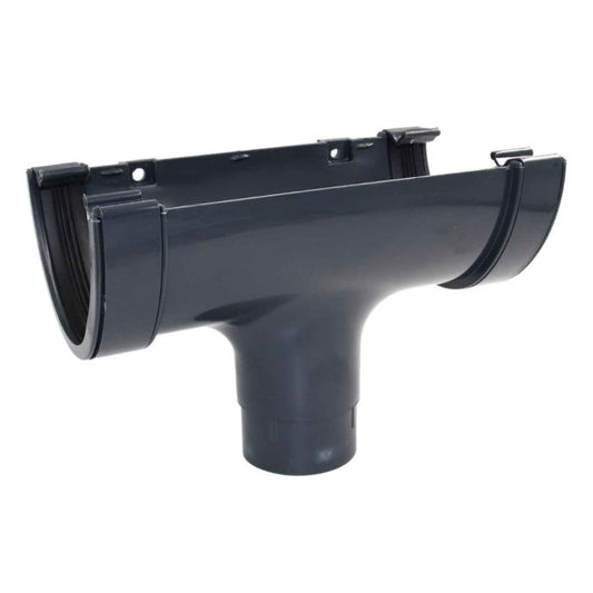 Anthracite Grey Deepflow Guttering Running Outlet - 114mm