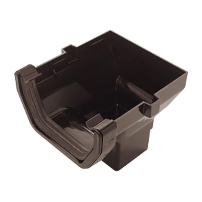 Black Square Guttering Stop-end Outlet - 114mm