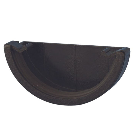 Cast Iron Effect Half Round Guttering External Stop-end - 112mm