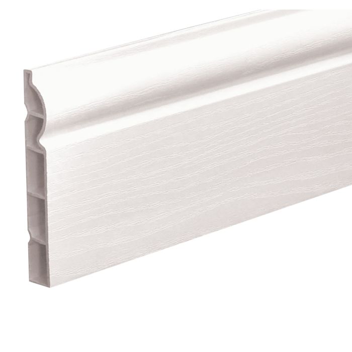 White Ogee Woodgrain Roomline Skirting Board - Length 5m x Width 150mm