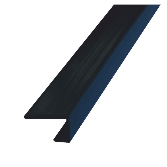 Gloss Black PVC Starter Trim U Channel for Storm 10mm Bathroom Cladding - 2.4m