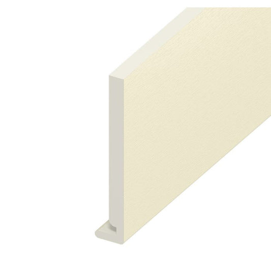 Cream White Woodgrain Double Edged Fascia Board - Length 5m x Width 450mm