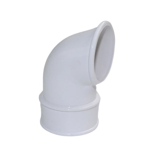 White Round Guttering Downpipe Shoe - 112mm