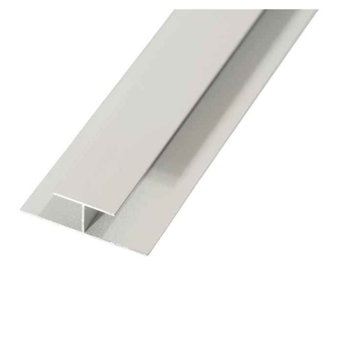 White Aluminium Division Bar H Trim for Storm 10mm Bathroom Cladding - 2.4m