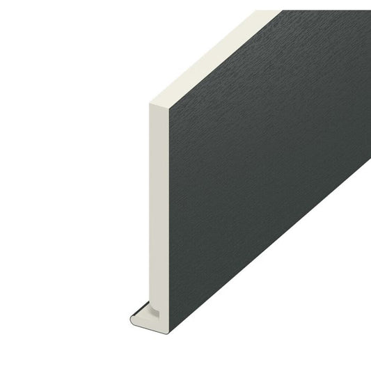 Eurocell Anthracite Grey Woodgrain Fascia Board - L 5m x W 225mm