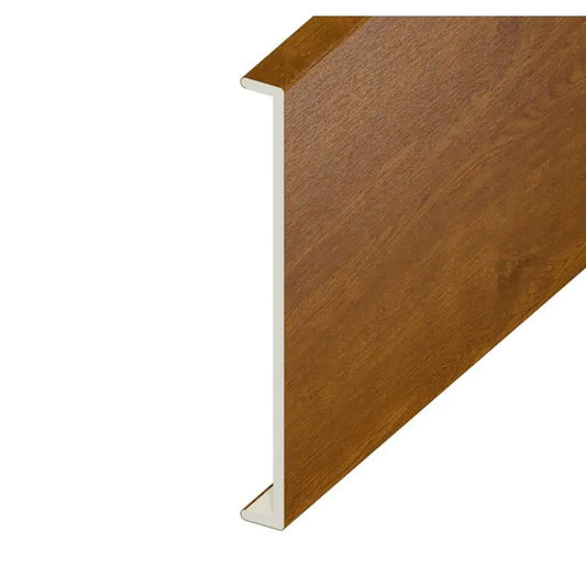 Golden Oak Woodgrain Double Fascia Capping Board - Length 5m x Width 350mm