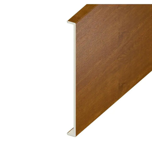 Golden Oak Woodgrain Double Fascia Capping Board - Length 5m x Width 450mm