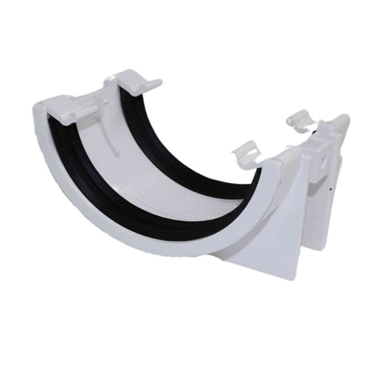 White Half Round Guttering Union Bracket - 112mm